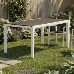 Tavolo da giardino 6 posti 80x80cm bianco - Acqua