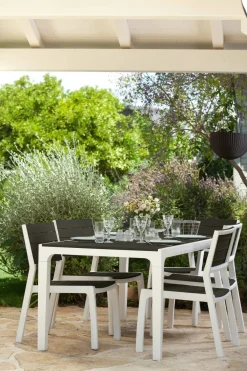 Tavolo da giardino 6 posti 80x80cm bianco - Acqua