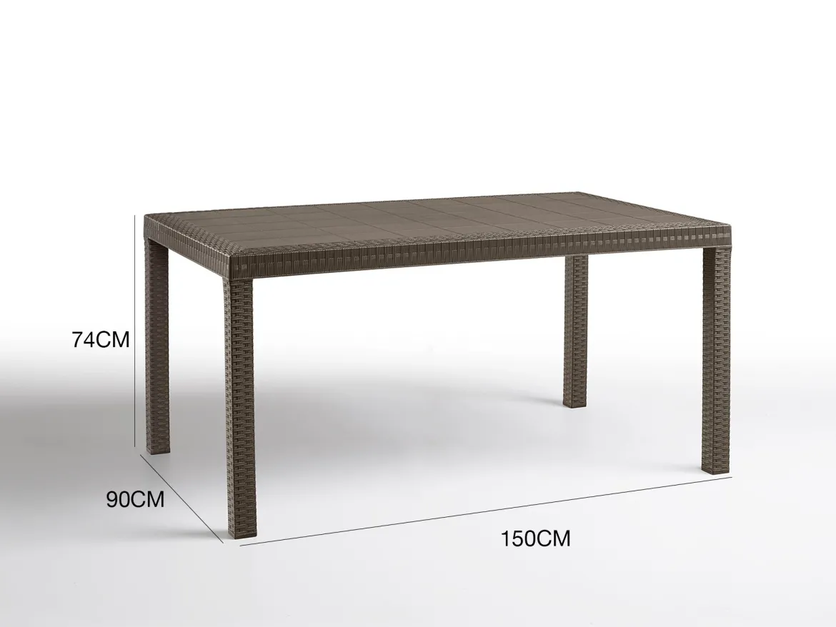 Tavolo da giardino 10 posti 150x90cm marrone - Adila