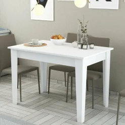 Tavolo da pranzo rettangolare 4 posti bianco 110x72cm - Eupilio