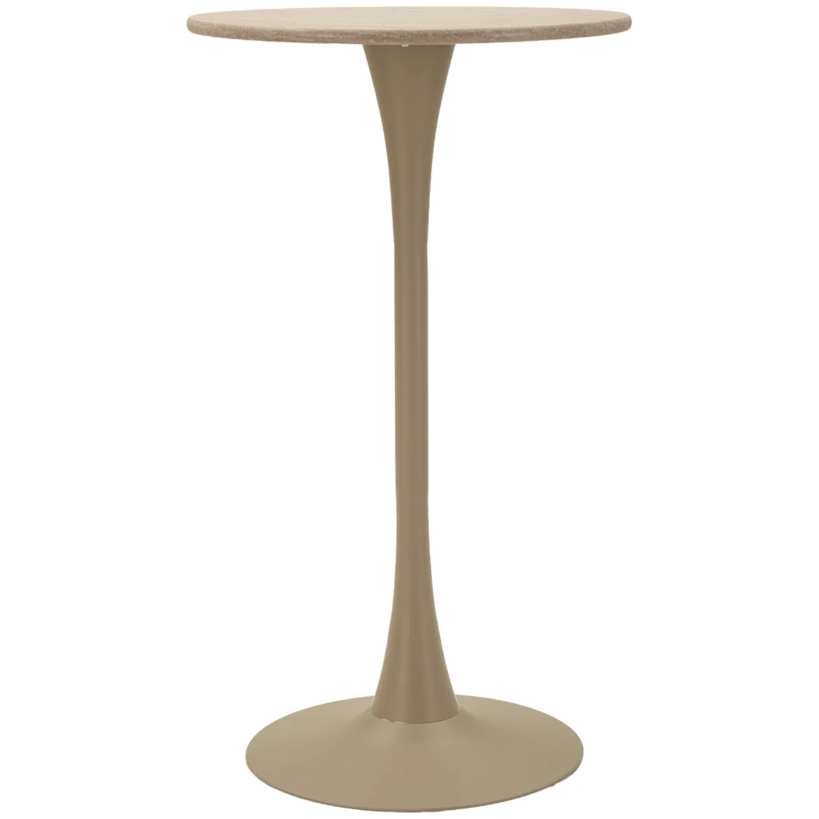 Tavolo Fisso Bianco Crema 2 Posti Forma Rotondo 60x60x106h cm, Sfumatura Colore Struttura Crema - Leh
