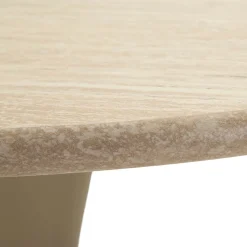 Tavolo Fisso Bianco Crema 2 Posti Forma Rotondo 60x60x106h cm, Sfumatura Colore Struttura Crema - Leh