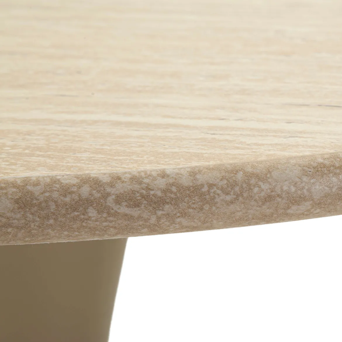 Tavolo Fisso Bianco Crema 2 Posti Forma Rotondo 60x60x106h cm, Sfumatura Colore Struttura Crema - Leh