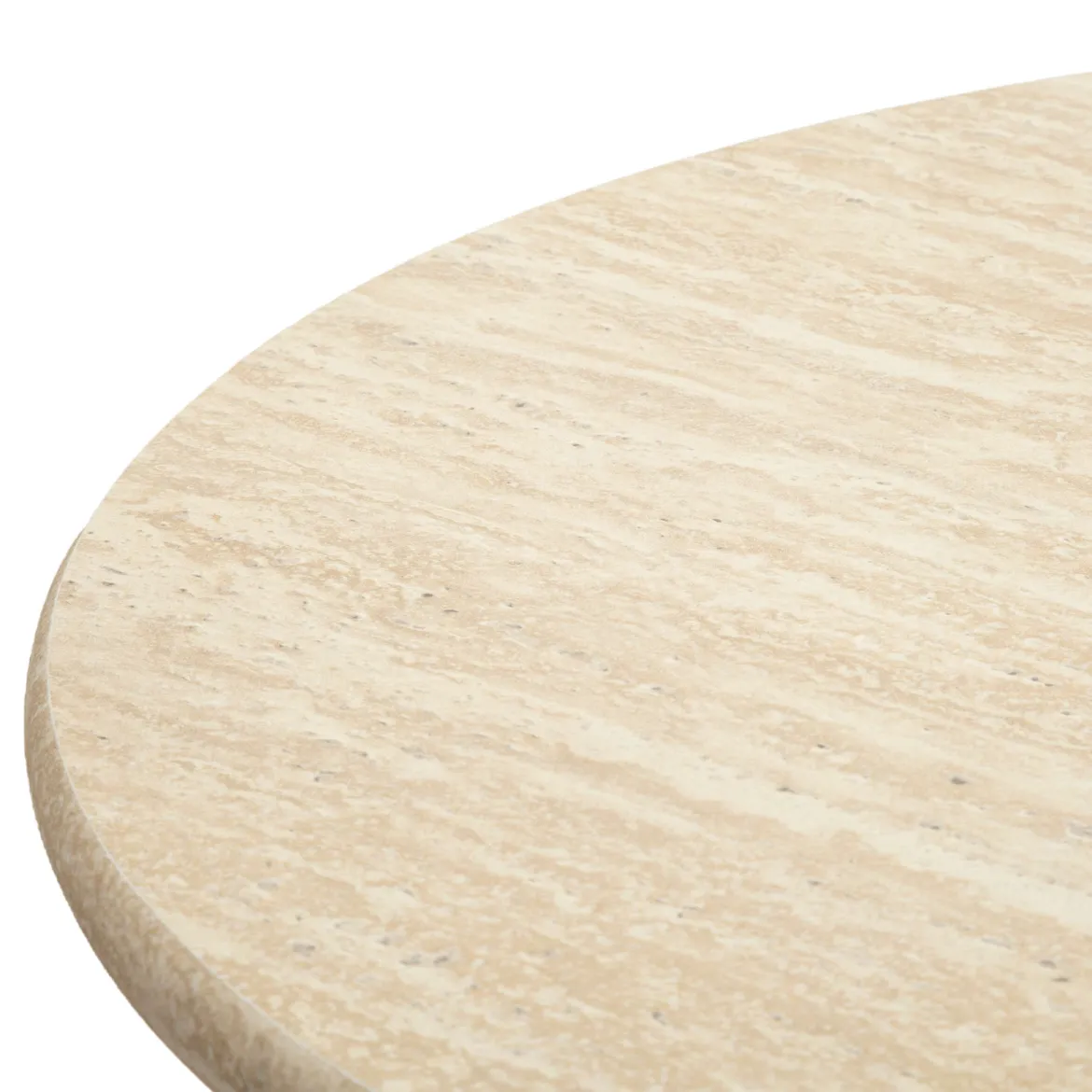 Tavolo Fisso Bianco Crema 2 Posti Forma Rotondo 60x60x106h cm, Sfumatura Colore Struttura Crema - Leh
