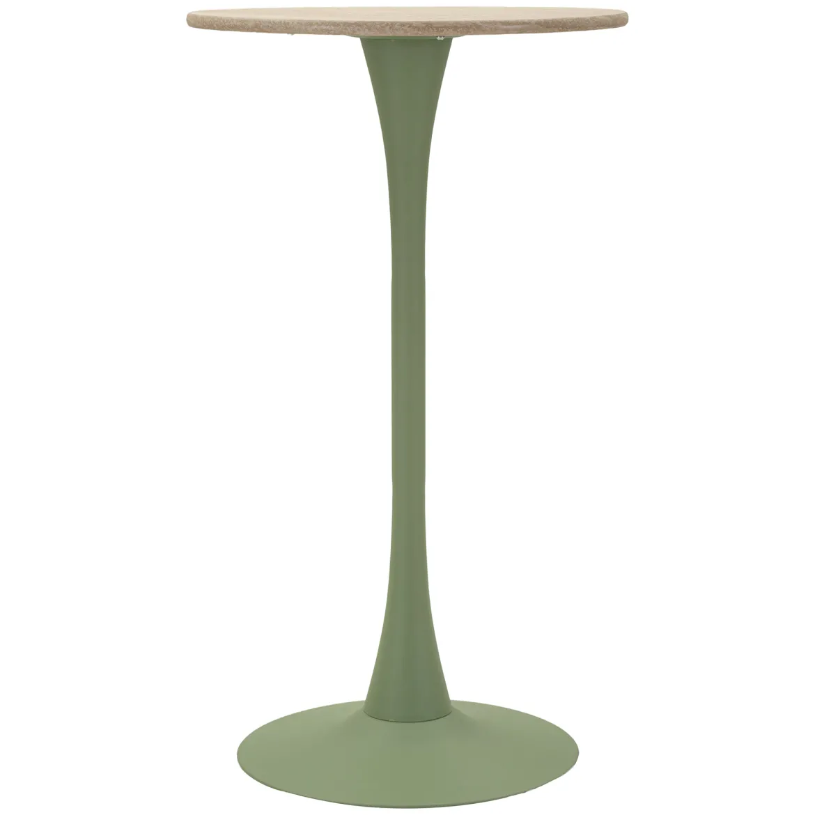 Tavolo Fisso Bianco Crema Verde 2 Posti Forma Rotondo 60x60x106h cm, Sfumatura Colore Struttura Crema - Leh