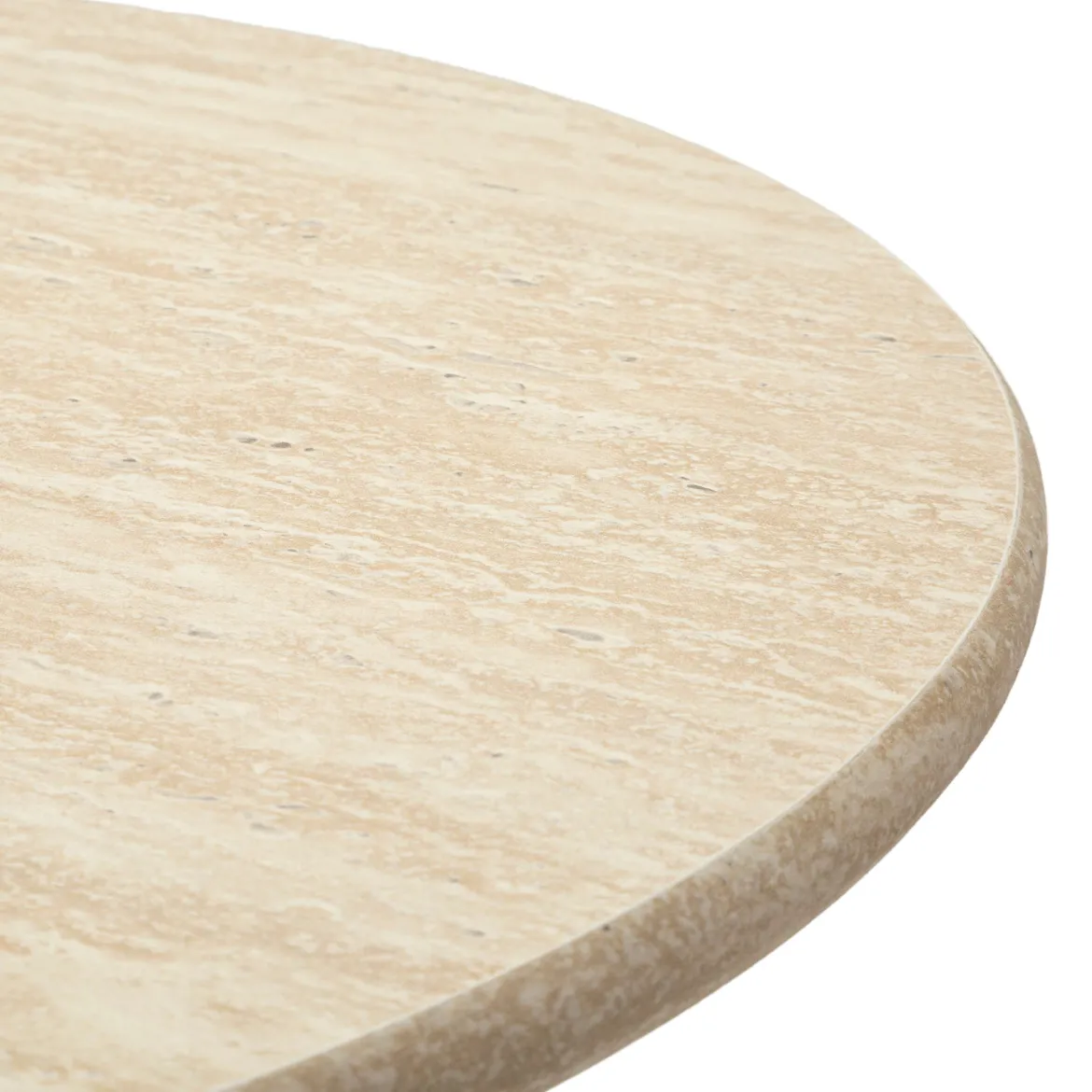 Tavolo Fisso Bianco Crema Verde 2 Posti Forma Rotondo 60x60x106h cm, Sfumatura Colore Struttura Crema - Leh
