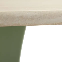 Tavolo Fisso Bianco Crema Verde 4 Posti Forma Rotondo 120x120x76h cm, Sfumatura Colore Struttura Crema - Coober