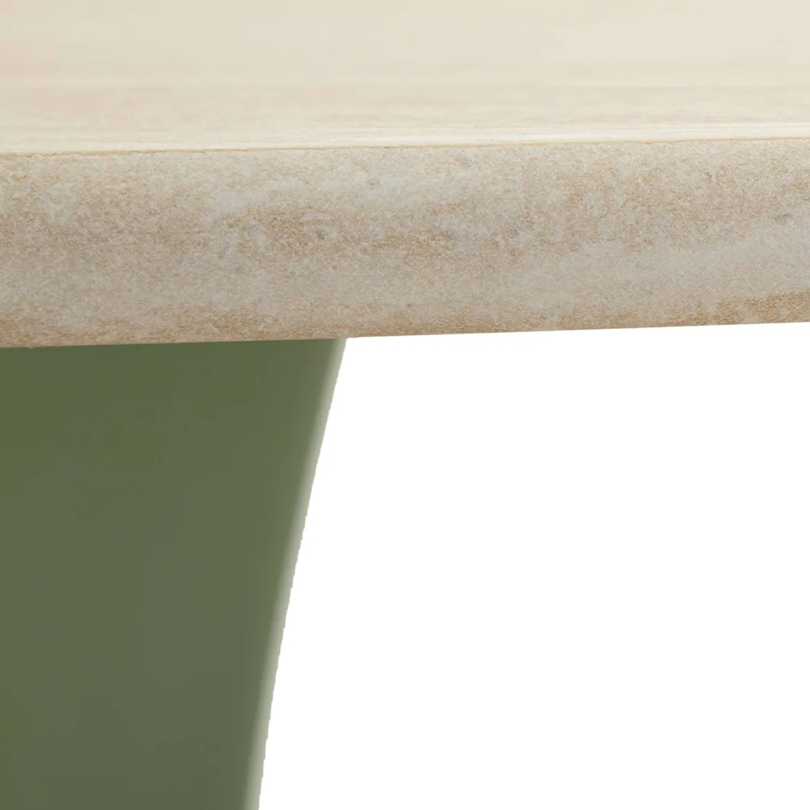 Tavolo Fisso Bianco Crema Verde 4 Posti Forma Rotondo 120x120x76h cm, Sfumatura Colore Struttura Crema - Coober