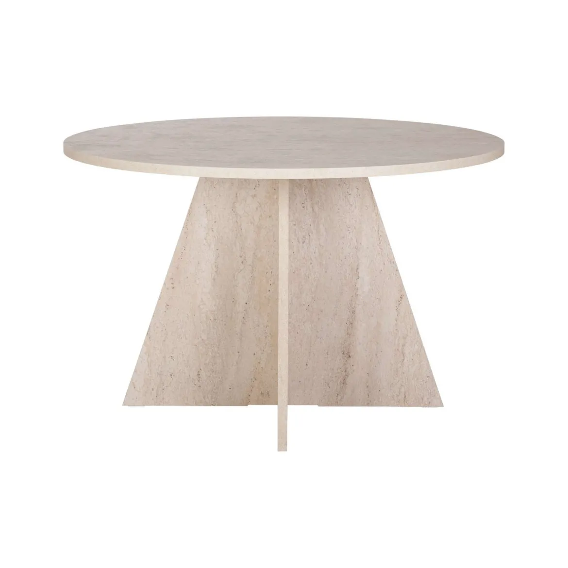 Tavolo Fisso Bianco Marmo 4 Posti Forma Rotondo 120x120x75h cm, Peso Supportato 60 kg - Racale