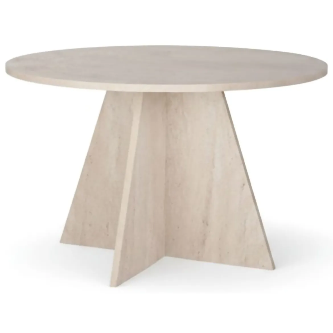 Tavolo Fisso Bianco Marmo 4 Posti Forma Rotondo 120x120x75h cm, Peso Supportato 60 kg - Racale
