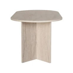 Tavolo Fisso Bianco Marmo 6 Posti Forma Ovale 180x89.5x75h cm, Peso Supportato 70 kg - Monterano