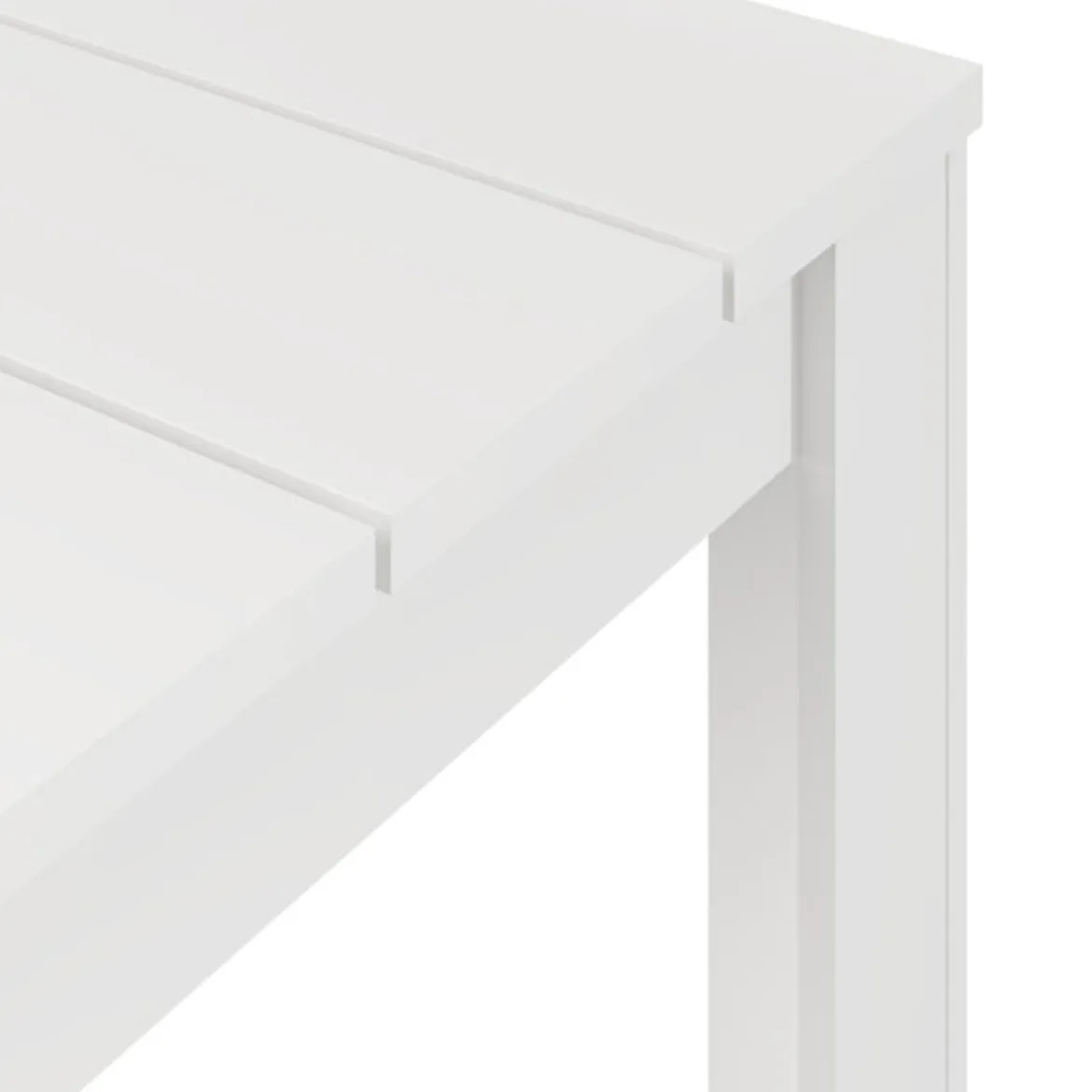Tavolo Fisso Bianco Opaco 4 Posti Ripiano Effetto Dogato 80x80x76h cm, Forma Quadrato - Trosa