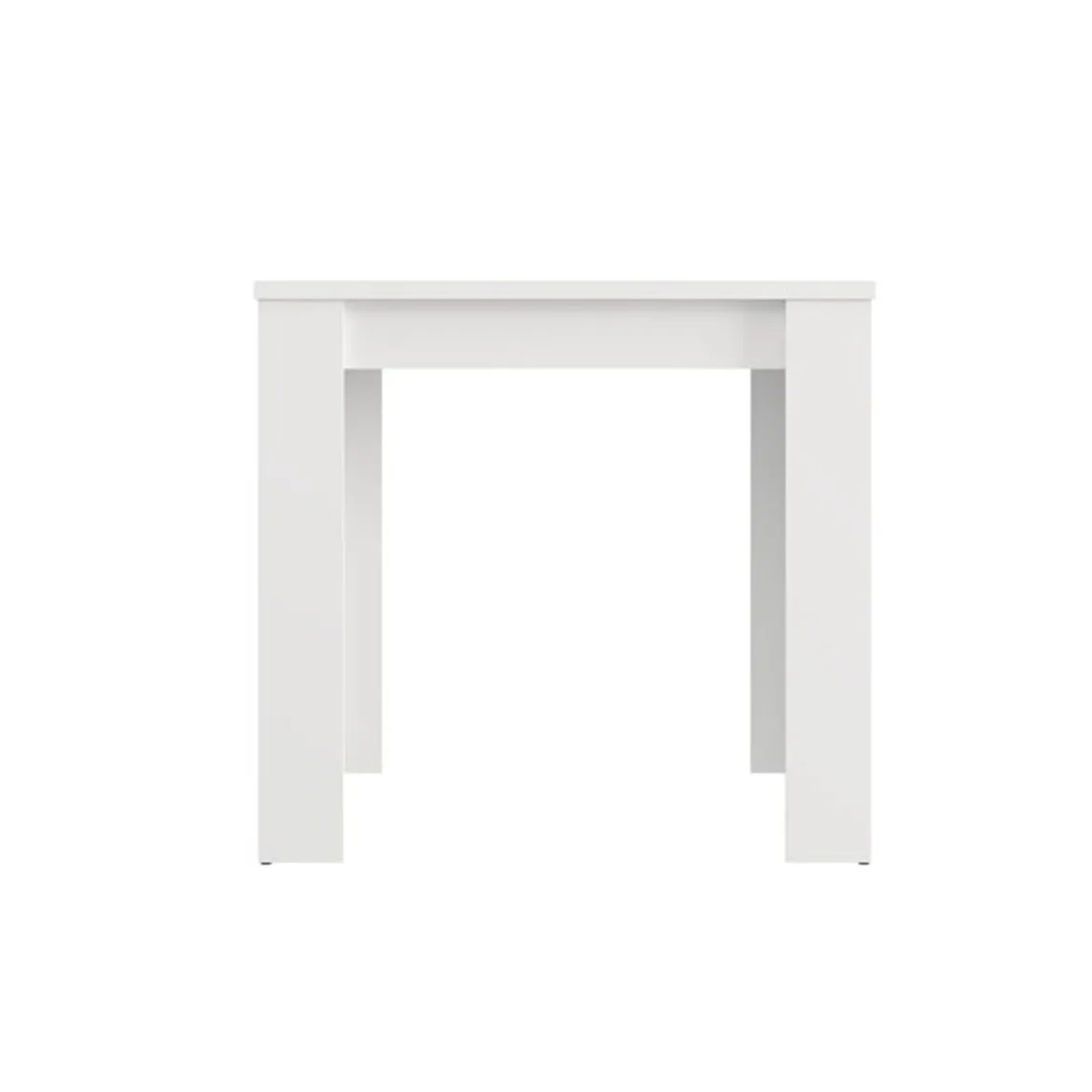 Tavolo Fisso Bianco Opaco 4 Posti Ripiano Effetto Dogato 80x80x76h cm, Forma Quadrato - Trosa