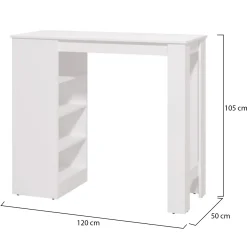 Tavolo Fisso Bianco 2 Posti Forma Rettangolare 120x50x105h cm, Materiale Piano in Legno Nobilitato - Sedriano