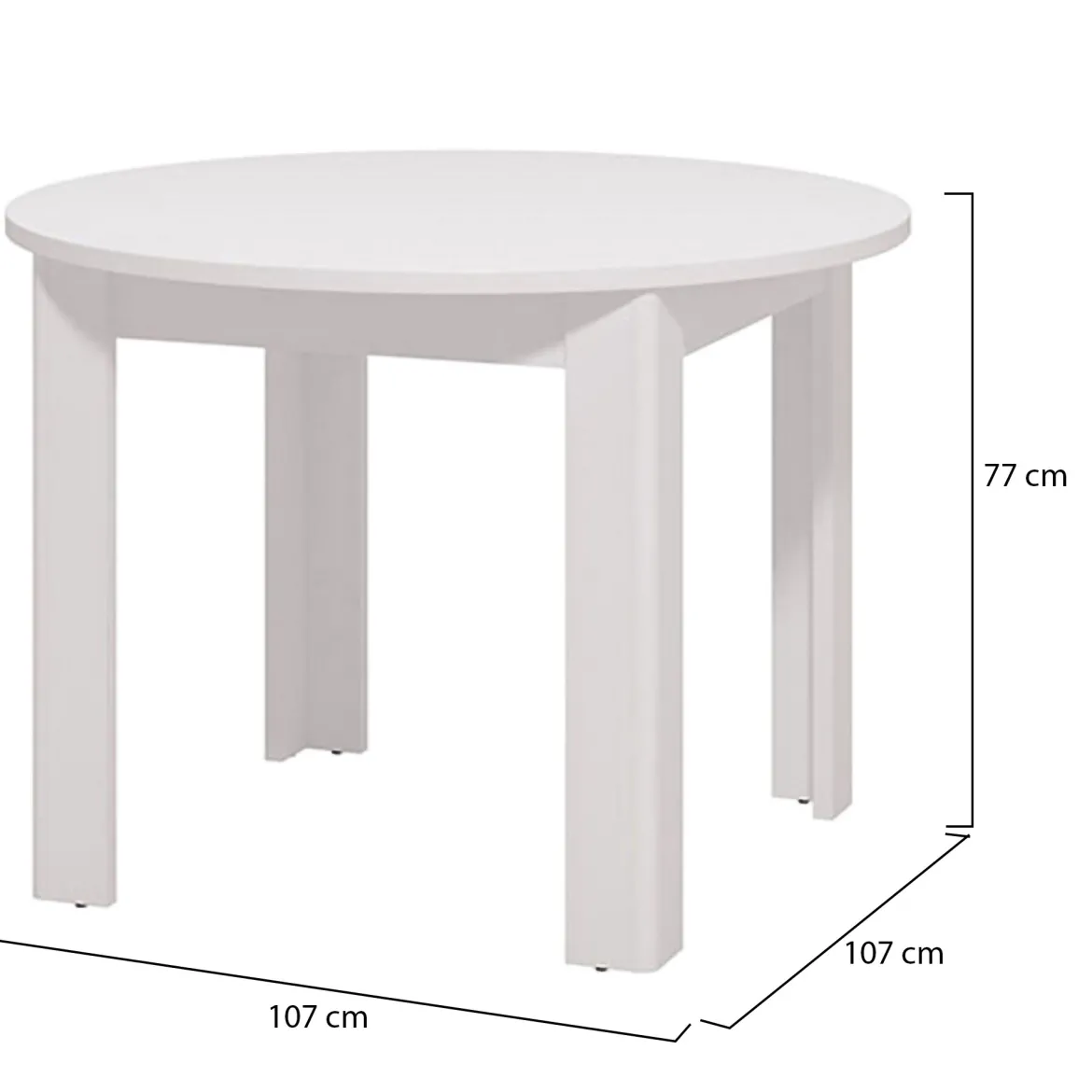 Tavolo Fisso Bianco 6 Posti Forma Ovale 180x89.5x75h cm, Peso Supportato 70 kg - Monterano