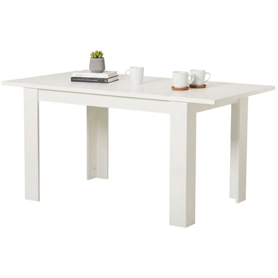Tavolo Fisso Bianco 6 Posti Forma Rettangolare 145x88x75h cm, Peso Supportato 120 kg - Viverone