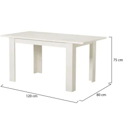 Tavolo Fisso Bianco 6 Posti Forma Rettangolare 145x88x75h cm, Peso Supportato 120 kg - Viverone