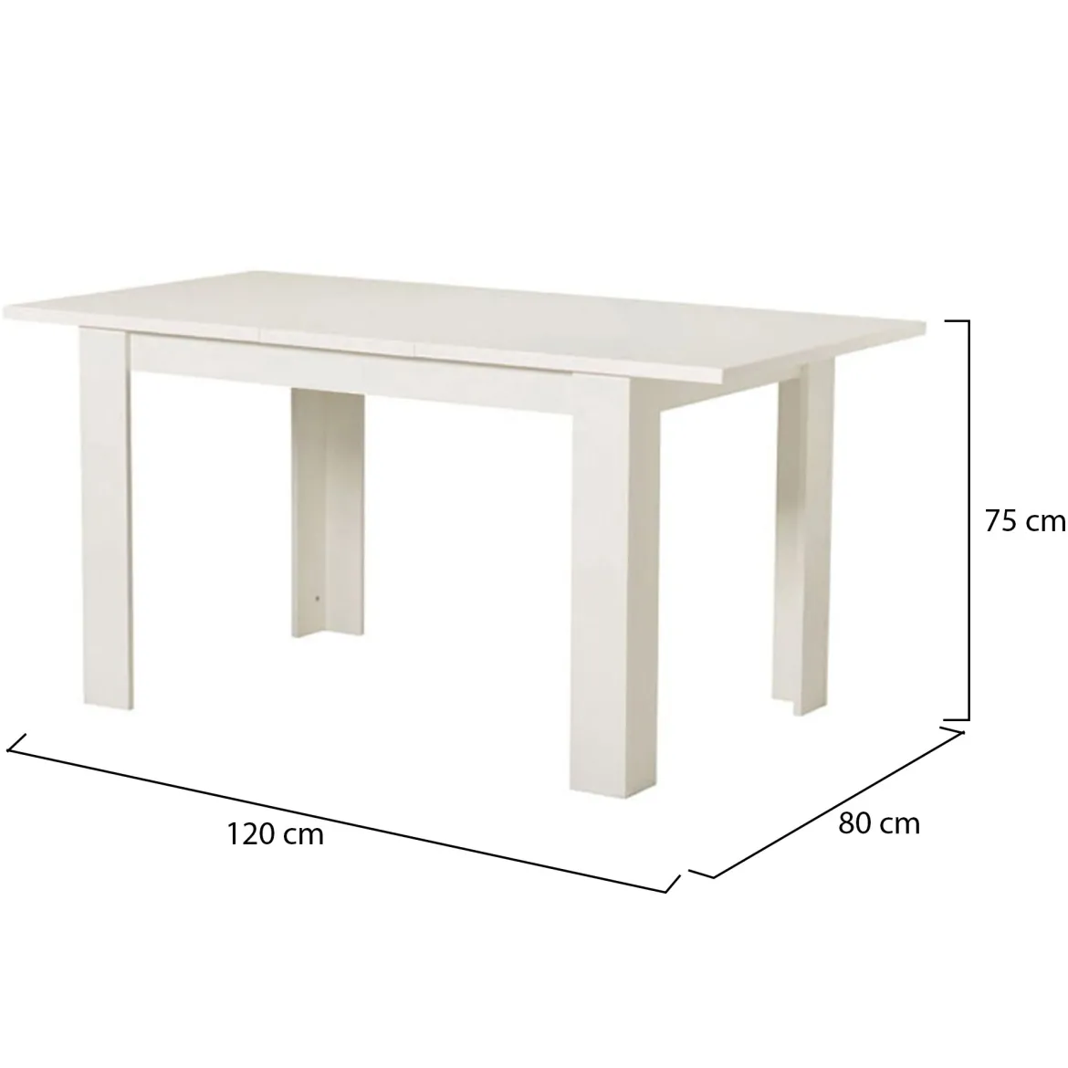 Tavolo Fisso Bianco 6 Posti Forma Rettangolare 145x88x75h cm, Peso Supportato 120 kg - Viverone