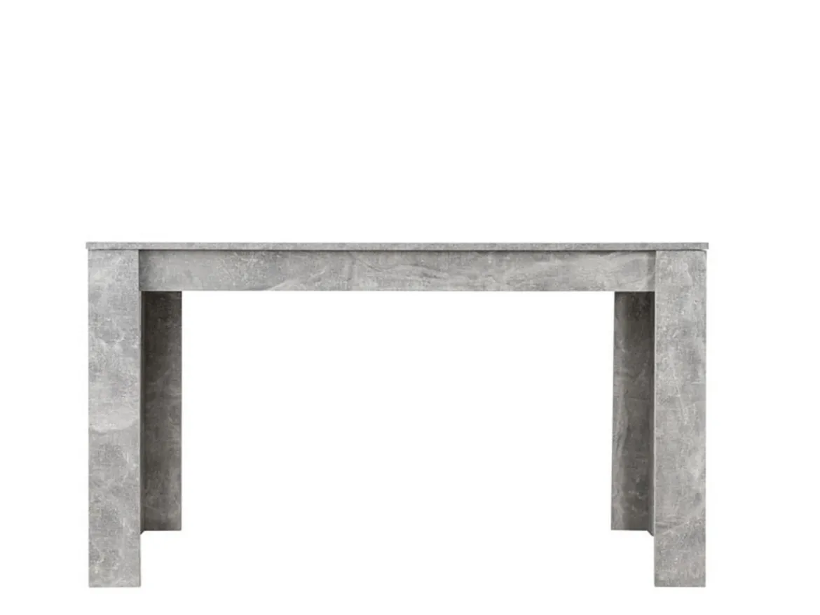 Tavolo Fisso Grigio Cemento Bianco 6 Posti Forma Rettangolare 135x80.5x74.5h cm, Colore Struttura Bianco - Simala
