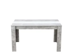 Tavolo Fisso Grigio Cemento Bianco 6 Posti Forma Rettangolare 135x80.5x74.5h cm, Colore Struttura Bianco - Simala