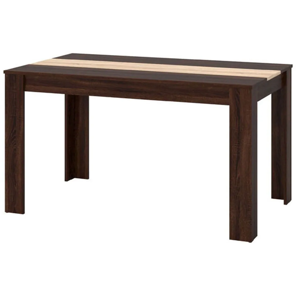 Tavolo Fisso Marrone Noce Marrone Rovere 6 Posti Forma Rettangolare 135x80.5x74.5h cm, Colore Ripiano Marrone - Simala