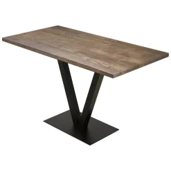 Tavolo Fisso Marrone Noce Nero Antracite 6 Posti Forma Rettangolare 145x88x75h cm, Peso Supportato 120 kg - Viverone