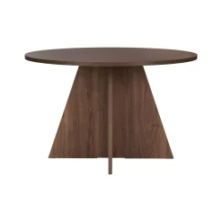 Tavolo Fisso Marrone Noce 4 Posti Forma Rotondo 120x120x75h cm, Peso Supportato 60 kg - Racale