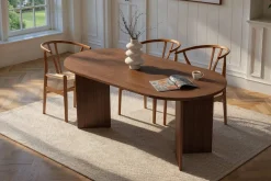 Tavolo Fisso Marrone Noce 6 Posti Forma Rettangolare 110x72x75h cm, Peso Supportato 120 kg - Fosciana