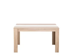 Tavolo Fisso Marrone Rovere Bianco 6 Posti Forma Rettangolare 135x80.5x74.5h cm, Colore Struttura Bianco - Simala