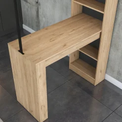 Tavolo Fisso Marrone Rovere Nero 2 Posti Ideale per bar e Open Space 120x56x199h cm, Forma Rettangolare - Ezzelini