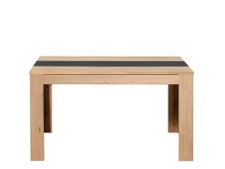 Tavolo Fisso Marrone Rovere Nero 6 Posti Forma Rettangolare 135x80.5x74.5h cm, Colore Struttura Nero - Simala