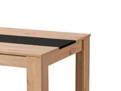 Tavolo Fisso Marrone Rovere Nero 6 Posti Forma Rettangolare 135x80.5x74.5h cm, Colore Struttura Nero - Simala