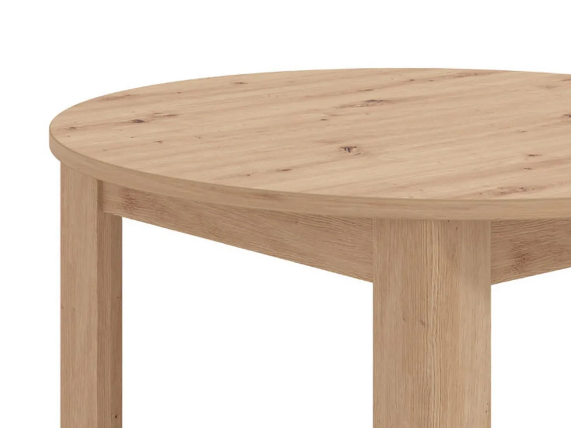 Tavolo Fisso Marrone Rovere Nodi 4 Posti Forma Rotondo 120x120x75h cm, Peso Supportato 60 kg - Racale