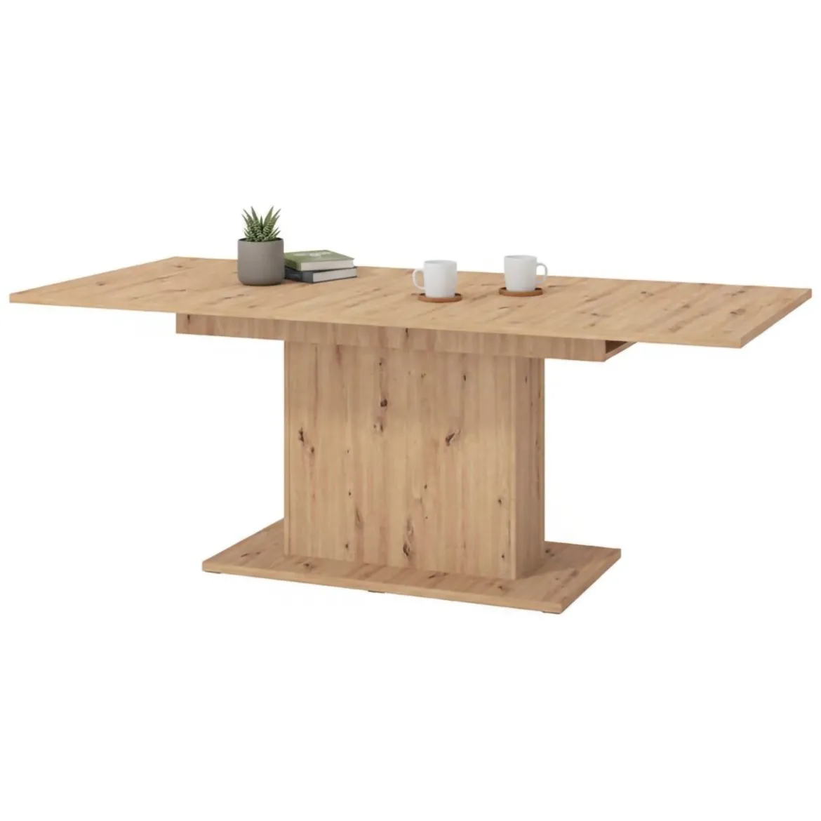 Tavolo Fisso Marrone Rovere Nodi 6 Posti Forma Rettangolare 160x91.5x76h cm, Materiale Piano in Legno Nobilitato - Siano
