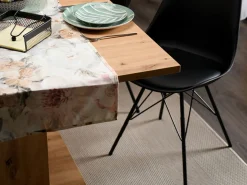 Tavolo Fisso Marrone Rovere Nodi 6 Posti Forma Rettangolare 160x91.5x76h cm, Materiale Piano in Legno Nobilitato - Siano