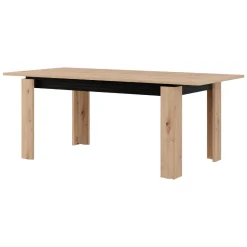 Tavolo Fisso Marrone Rovere Nodi Nero 8 Posti Forma Rettangolare 160x90x77h cm, Sfumatura Colore Struttura Rovere Nodi - Ulass