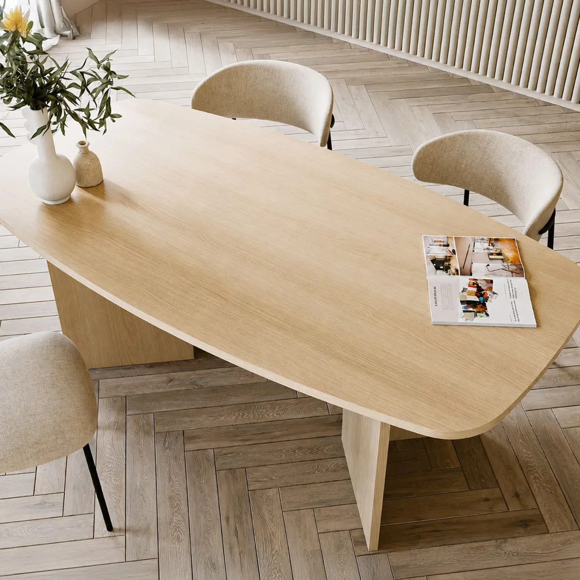 Tavolo Fisso Marrone Rovere 6 Posti Forma Rettangolare 120x80x74.5h cm, Materiale Piano in Legno Nobilitato - Uscio