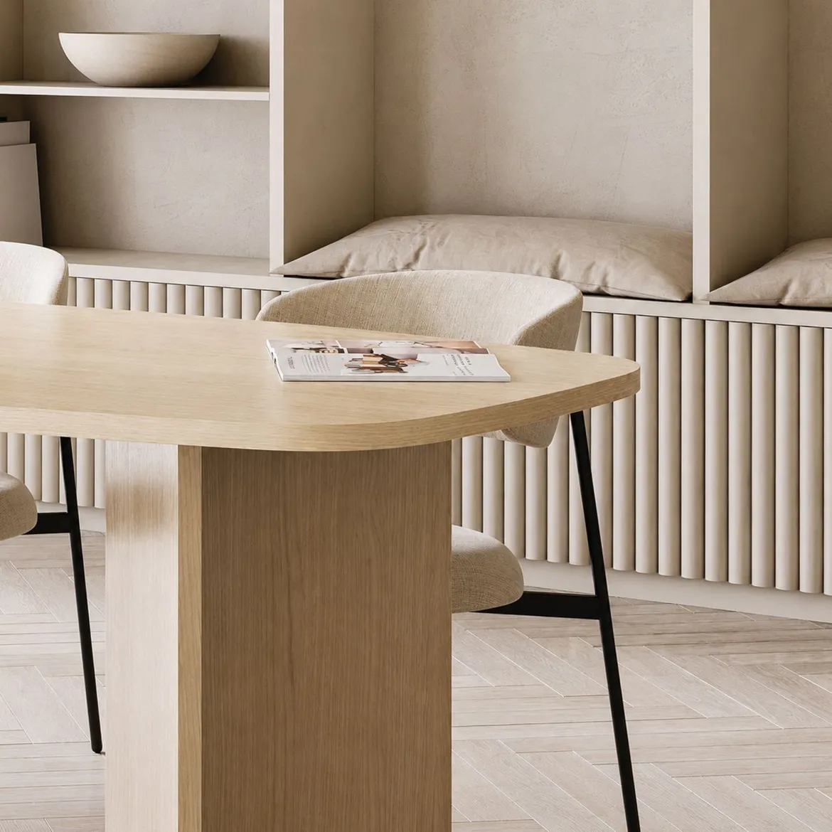 Tavolo Fisso Marrone Rovere 6 Posti Forma Rettangolare 120x80x74.5h cm, Materiale Piano in Legno Nobilitato - Uscio