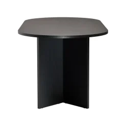 Tavolo Fisso Nero 6 Posti Forma Ovale 180x89.5x75h cm, Peso Supportato 70 kg - Monterano