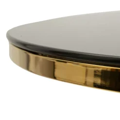 Tavolo Fisso Trasparente oro 2 Posti Struttura Intrecciata 70x70x103h cm, Forma Rotondo - Fakari