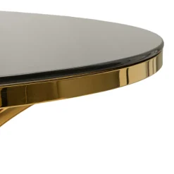 Tavolo Fisso Trasparente oro 2 Posti Struttura Intrecciata 70x70x103h cm, Forma Rotondo - Fakari
