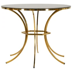 Tavolo Fisso Trasparente oro 2 Posti Struttura Intrecciata 70x70x103h cm, Forma Rotondo - Fakari