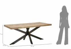 Tavolo gambe intrecciate rettangolare 9 posti marrone e nero 180x90cm - Deller