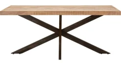 Tavolo gambe intrecciate rettangolare 9 posti marrone e nero 180x90cm - Deller