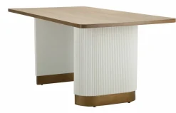Tavolo grande rettangolare 10 posti bianco e marrone 180x90cm - Brian