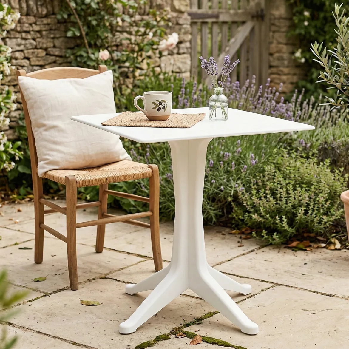 Tavolo per terrazzo 6 posti 70x70cm bianco - Agostini