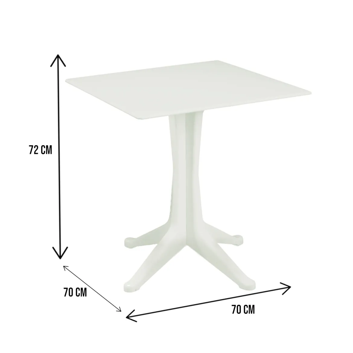 Tavolo per terrazzo 6 posti 70x70cm bianco - Agostini