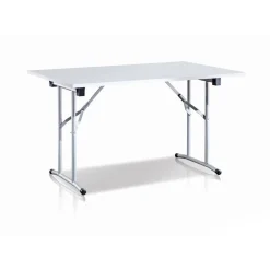 Tavolo pieghevole 6 posti in metallo e legno 125x75cm bianco - Aliena