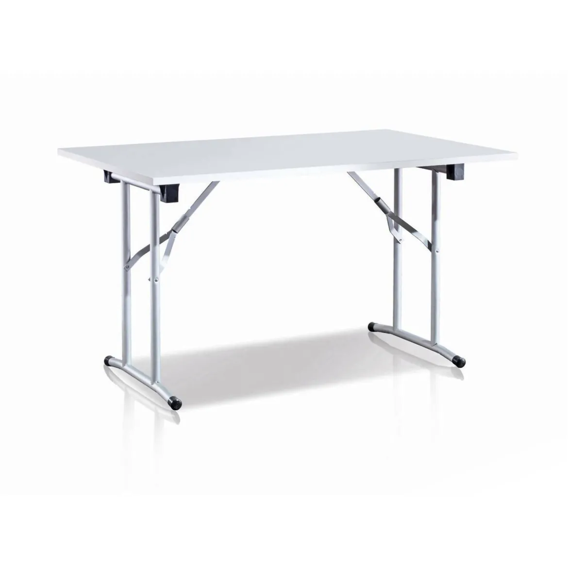 Tavolo pieghevole 6 posti in metallo e legno 125x75cm bianco - Aliena