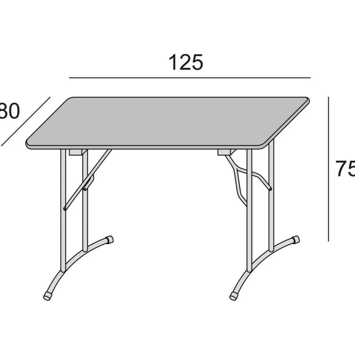 Tavolo pieghevole 6 posti in metallo e legno 125x75cm bianco - Aliena